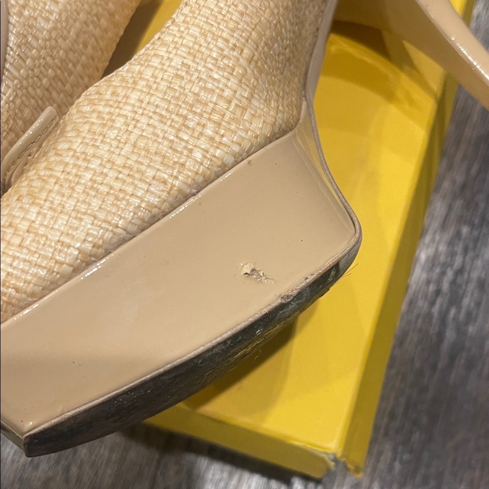 Fendi Beige Peep-Toe Slingback Heels - Picture 5 of 6